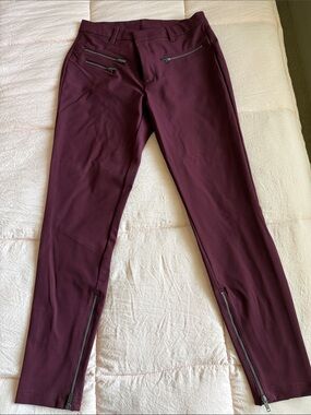 GAP Maroon Slim Pants with front Zip Detail